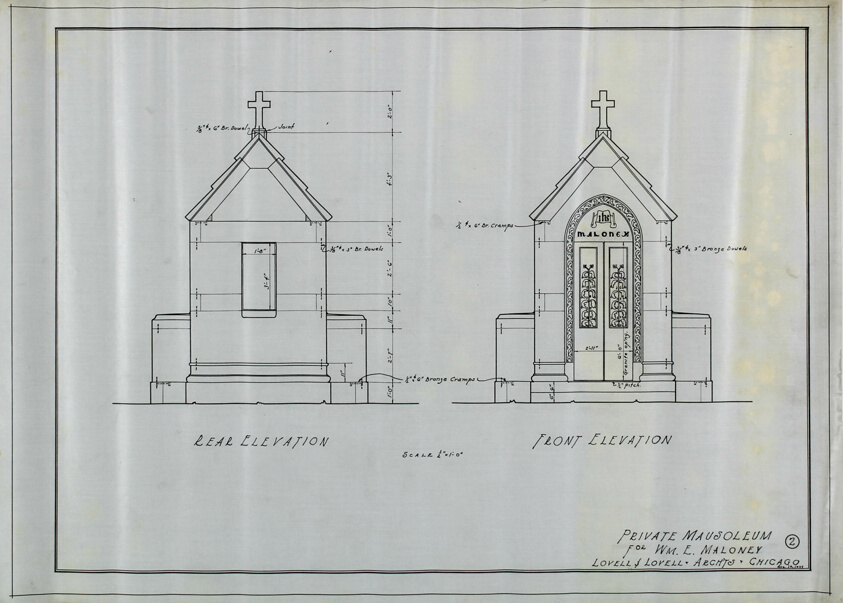 Private Mausoleum for William E. Maloney, Working Drawings