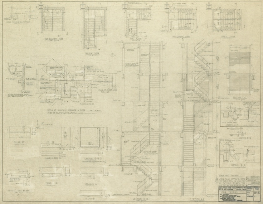 860–880 North Lake Shore Drive, Stair Details (Building 1)