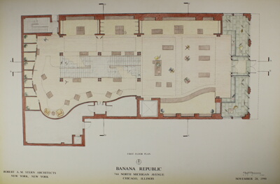 Banana Republic Building, Chicago, Illinois, First Floor Plan