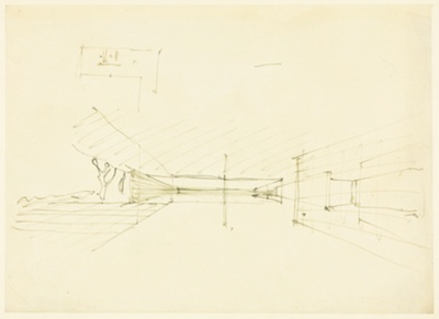 Court House, Possibly Hubbe House, Perspective Study