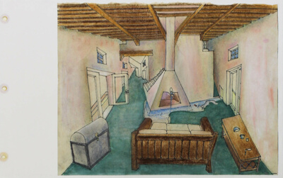Proposed House, Coral Gables, Florida, Interior Perspective