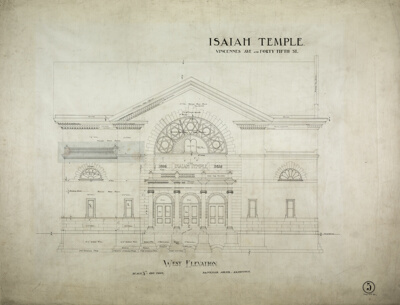 Isaiah Temple, Chicago, Illinois, West Elevation