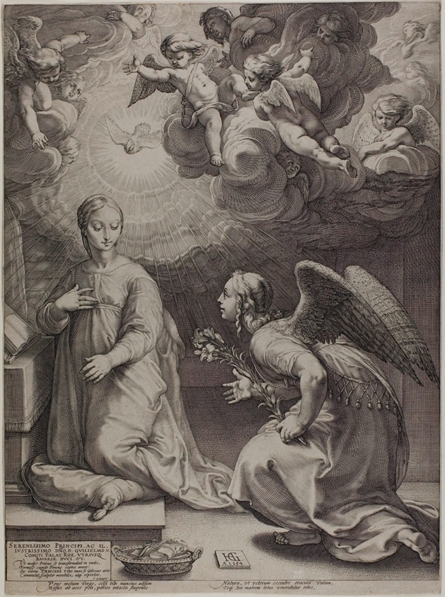 The Annunciation, plate one from The Birth and Early Life of Christ