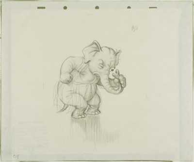 Study: Elephant Ballerina (recto and verso)