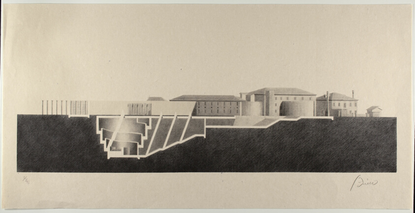 Fabrica (Benetton Research Center), Treviso, Italy, Section and Elevation