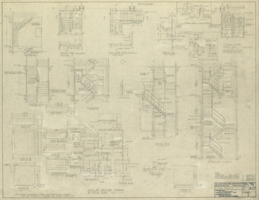 860-880 North Lake Shore Drive, Stair Details