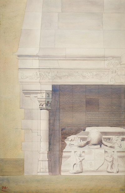 Student Project, Gothic Fireplace, Perspective