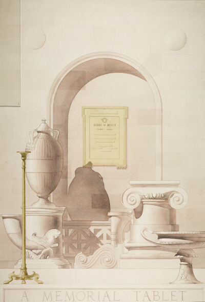 Student Project, Memorial Tablet for John Wellborn Root, Perspective