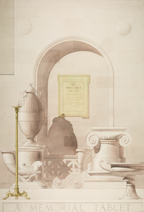 Student Project, Memorial Tablet for John Wellborn Root, Perspective
