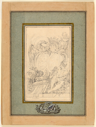 Armorial Bookplate for Crozat, Baron de Thiers