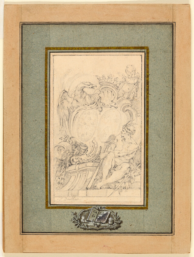 Armorial Bookplate for Crozat, Baron de Thiers