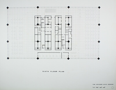 Chicago Civic Center, Chicago, Illinois, Sixth Floor Plan