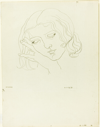 Head of Young Woman, Resting on Hand