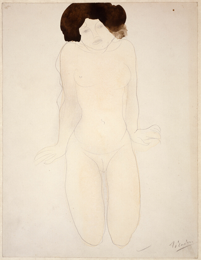 Kneeling Girl, en Face (Drawing No.6)