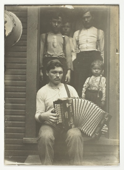 Slovak Steel Worker in the Pittsburgh Region Relaxes after Supper