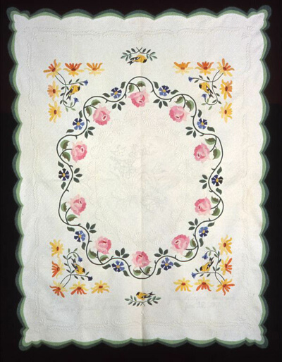 Goldfinches and Flowers Quilt