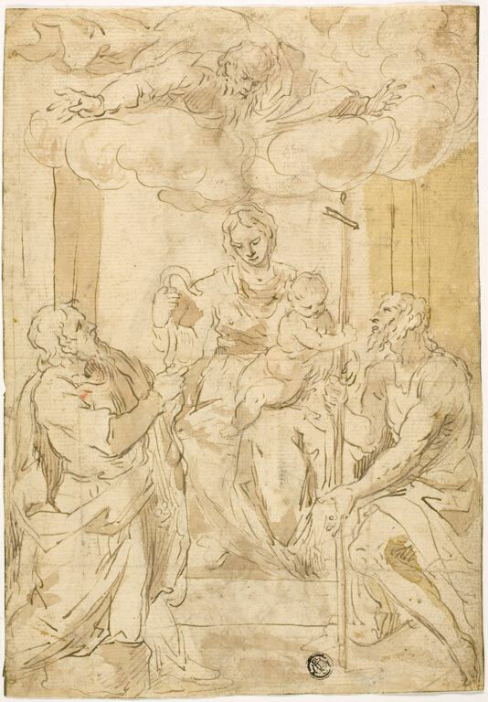 Virgin and Child with Saints Thomas and John the Baptist (recto); Sleeping Venus (verso)