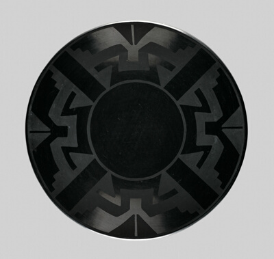 Plate with Four-Part Geometric Pattern