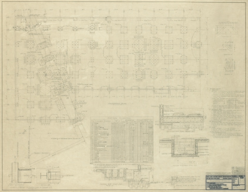 860-880 North Lake Shore Drive, Foundation Plan