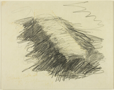 Study for the Sculpture Glass Strata with Mulch and Soil