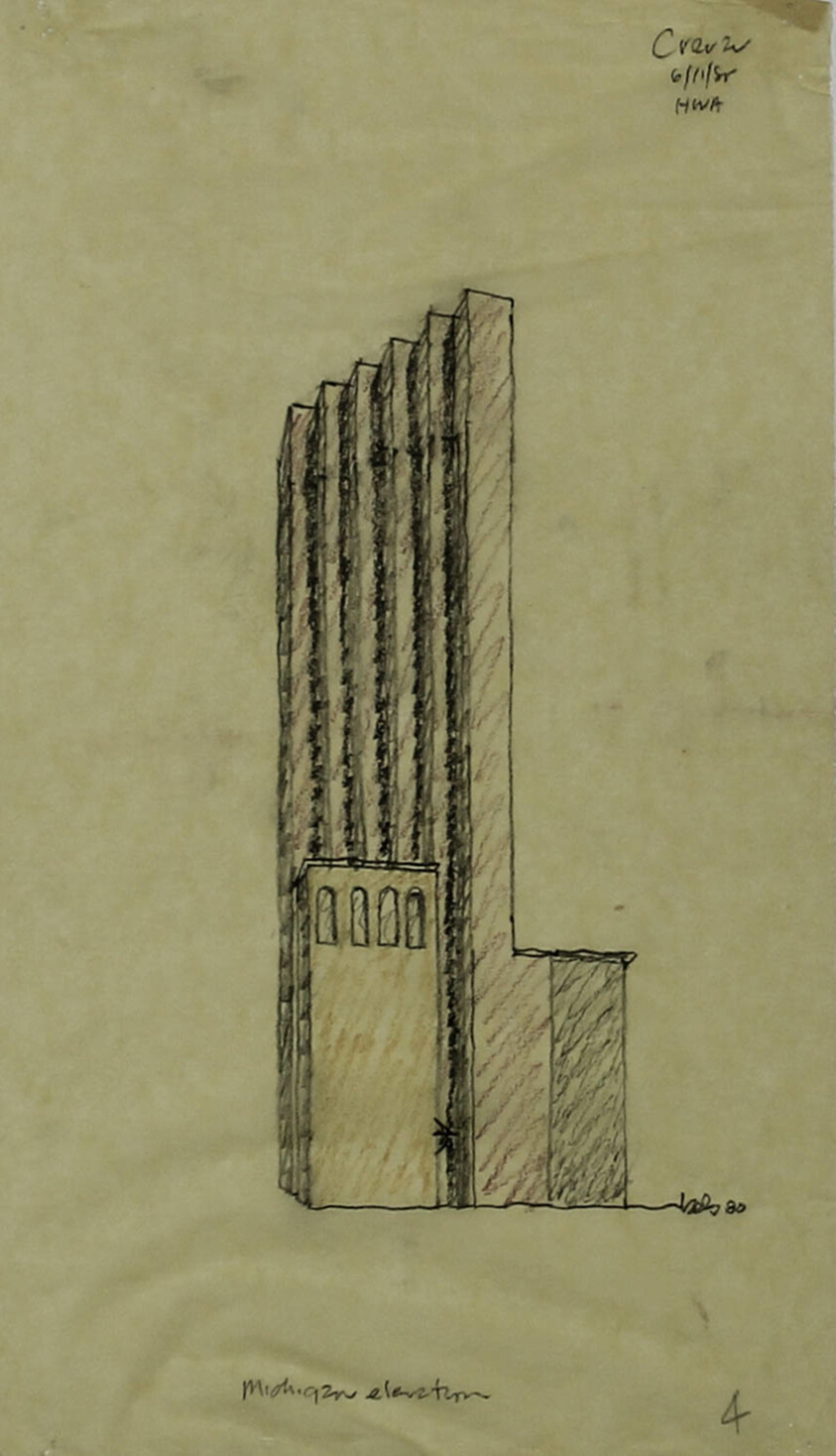 Crerar Library Proposal, Chicago, Illinois, Perspective