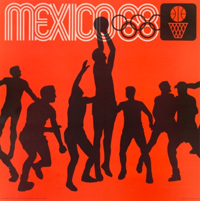 Mexico City 1968 Olympics Basketball Poster
