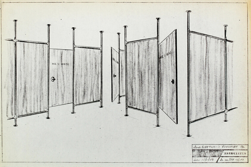 Tube Frame Furniture, Fleetwood Furniture Company, Office Partitions and Doors Design Drawing