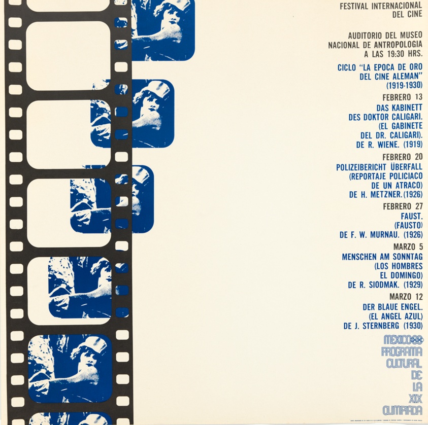 International Film Festival, "Golden Age of German Cinema (1910-1930)" Series, Mexico City Cultural Olympics Poster
