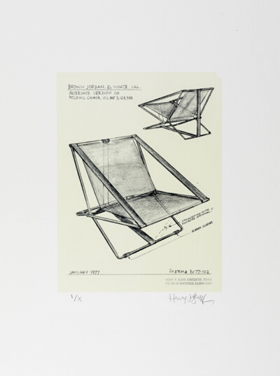 Furniture Design, Cricket Chair for Brown Jordan, Presentation Drawing