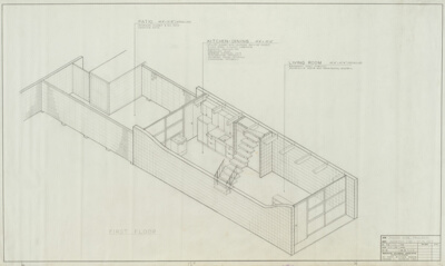 Drexel Town and Garden Houses, 2nd Floor Unit, Chicago, Illinois, Isometric View