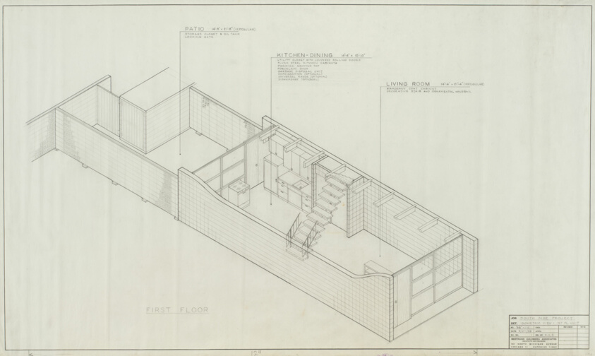 Drexel Town and Garden Houses, 2nd Floor Unit, Chicago, Illinois, Isometric View