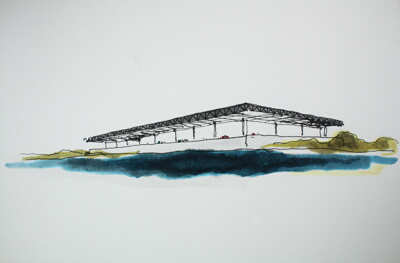 McCormick Place, Chicago, Illinois, Perspective Sketch