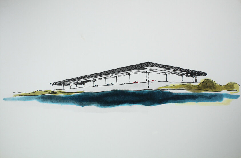 McCormick Place, Chicago, Illinois, Perspective Sketch