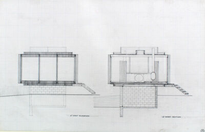 Brenner Guest House, Ellison Bay, Wisconsin, Elevation and Section