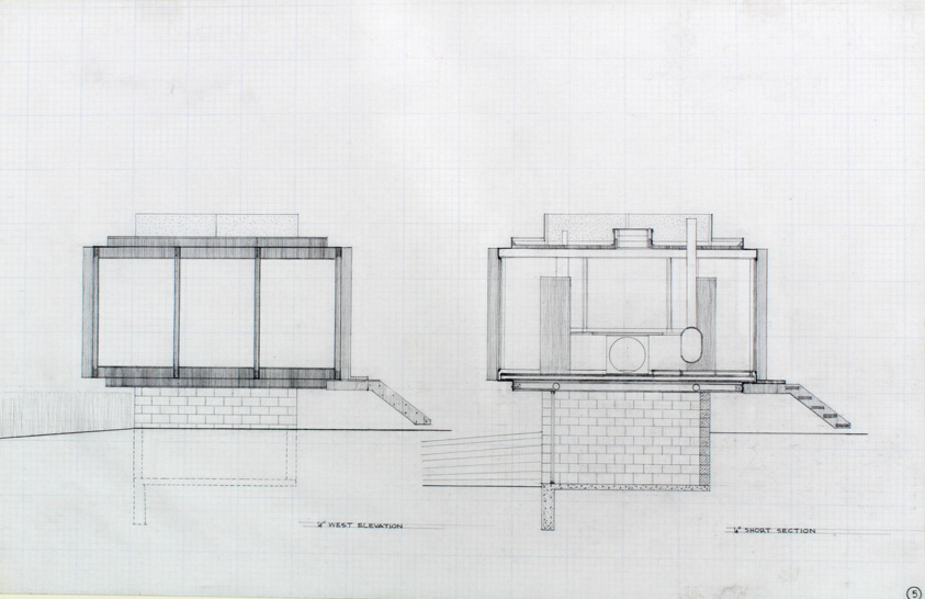 Brenner Guest House, Ellison Bay, Wisconsin, Elevation and Section