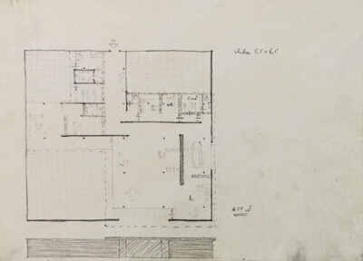 Hubbe House, Magdeburg, Germany, Elevation and Plan Studies