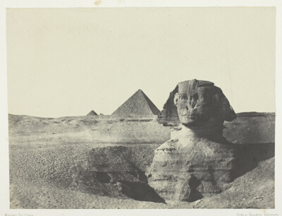 Le Sphynx vu de Face, Egypte Moyenne, plate 11 from the album "Egypte, Nubie, Palestine et Syrie" (1852)