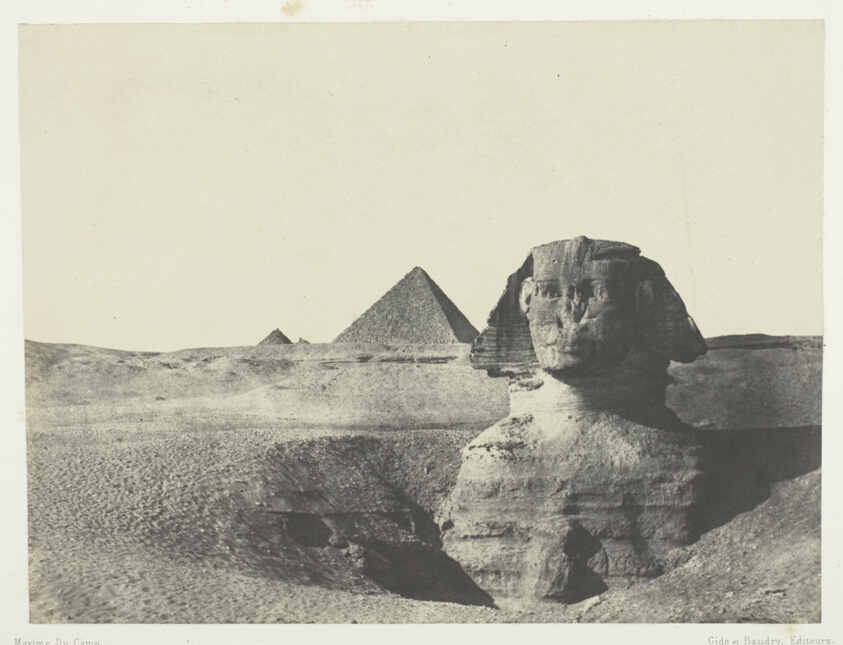 Le Sphynx vu de Face, Egypte Moyenne, plate 11 from the album "Egypte, Nubie, Palestine et Syrie" (1852)