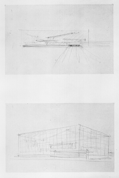 Illinois Institute of Technology, Chicago, Illinois, Theatre Project, Perspective Sketch