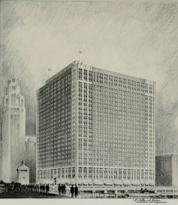 Hearthstone Hotel Apartment Building, Chicago, Illinois, Presentation Drawing