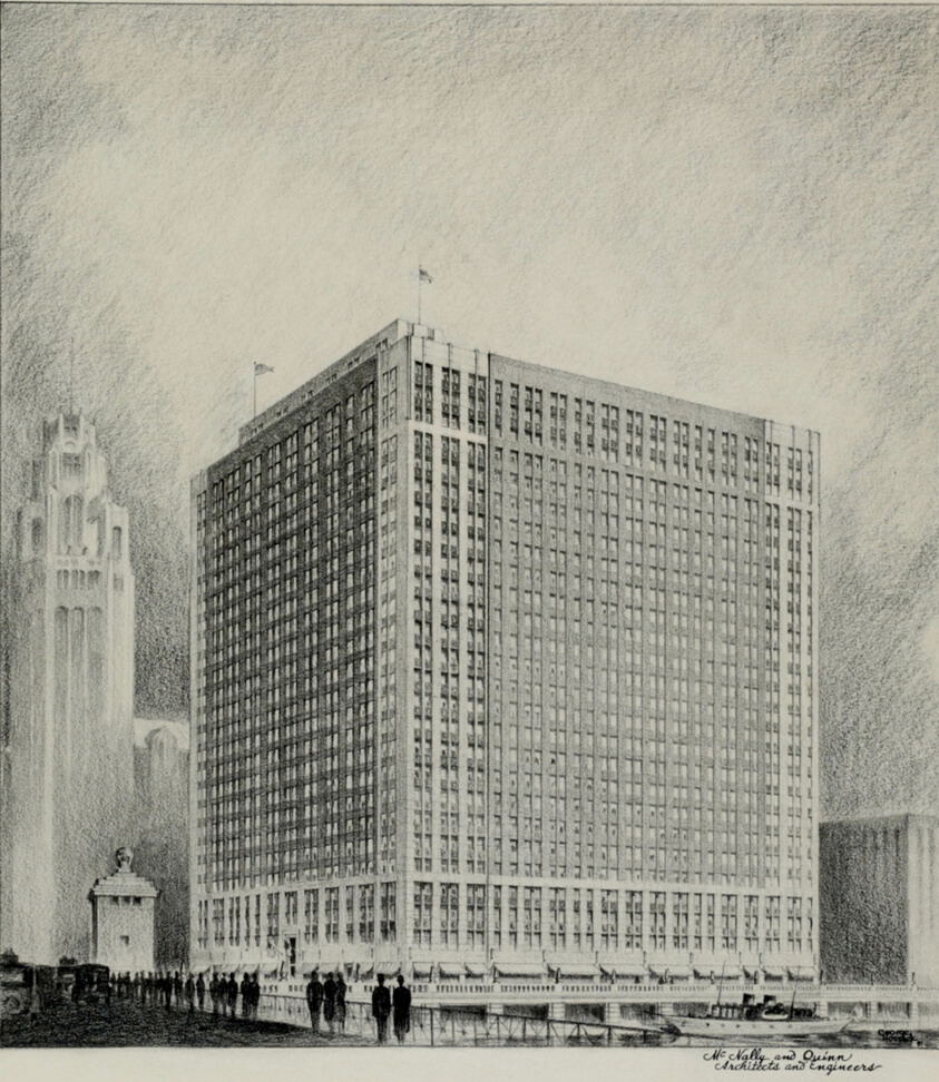 Hearthstone Hotel Apartment Building, Chicago, Illinois, Presentation Drawing