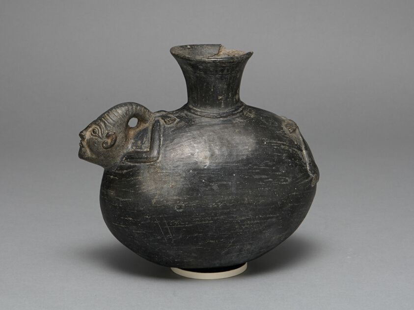 Blackware Jar in the Form of a Figure with Bound Arms and Legs