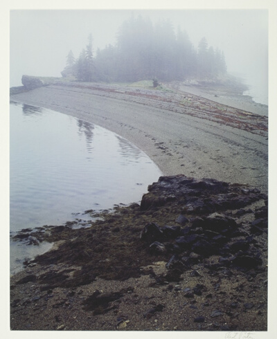 Double Beaches in Fog, Great Spruce Head Island, Maine