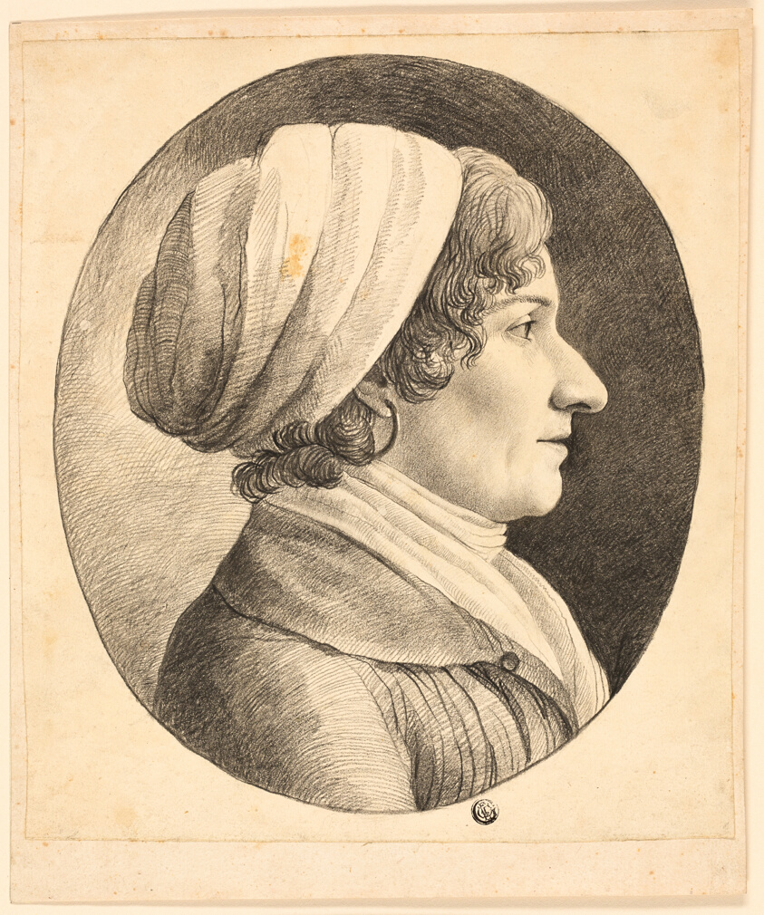 Profile Bust of a Woman Wearing a Cap