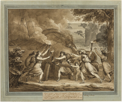 Cupid Advises Calypso to Set  Fire to Mentor’s Ship, from The Adventures of Telemachus, Book 7