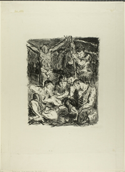 Throwing Dice Before the Cross, plate six from Sechs Lithographien zum Neuen Testament