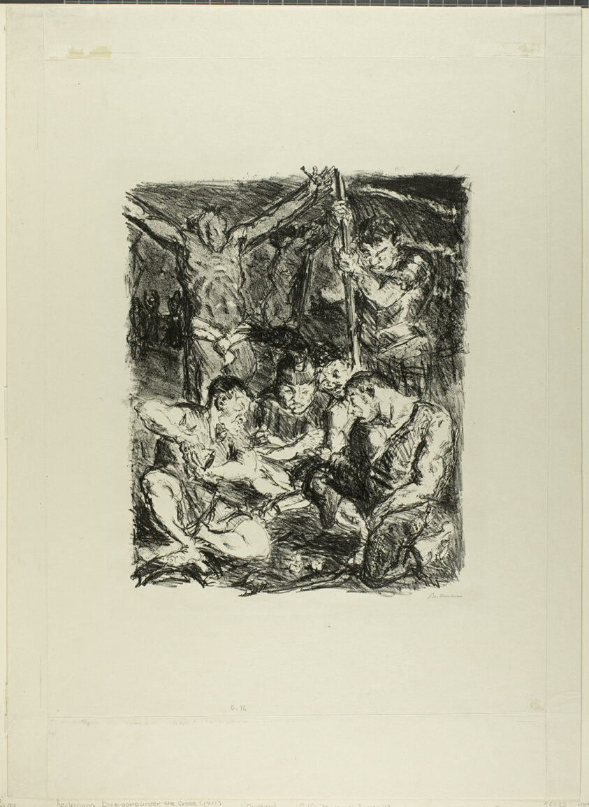 Throwing Dice Before the Cross, plate six from Sechs Lithographien zum Neuen Testament