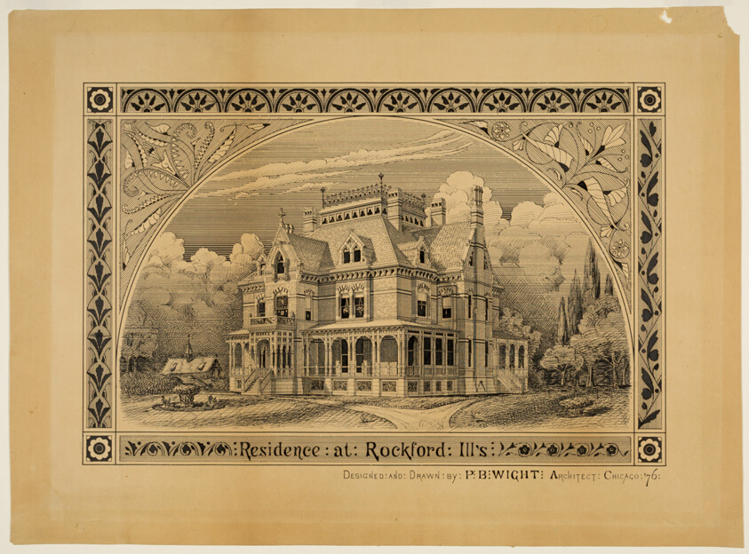N. C. Thompson House, Rockford, Illinois, Perspective