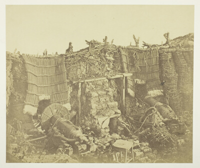 Interior of the (Russian) Barrack Battery, Showing Mantelets