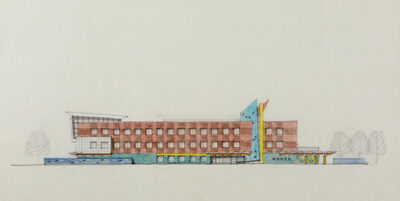 Little Village Academy, Chicago, Illinois, East Elevation